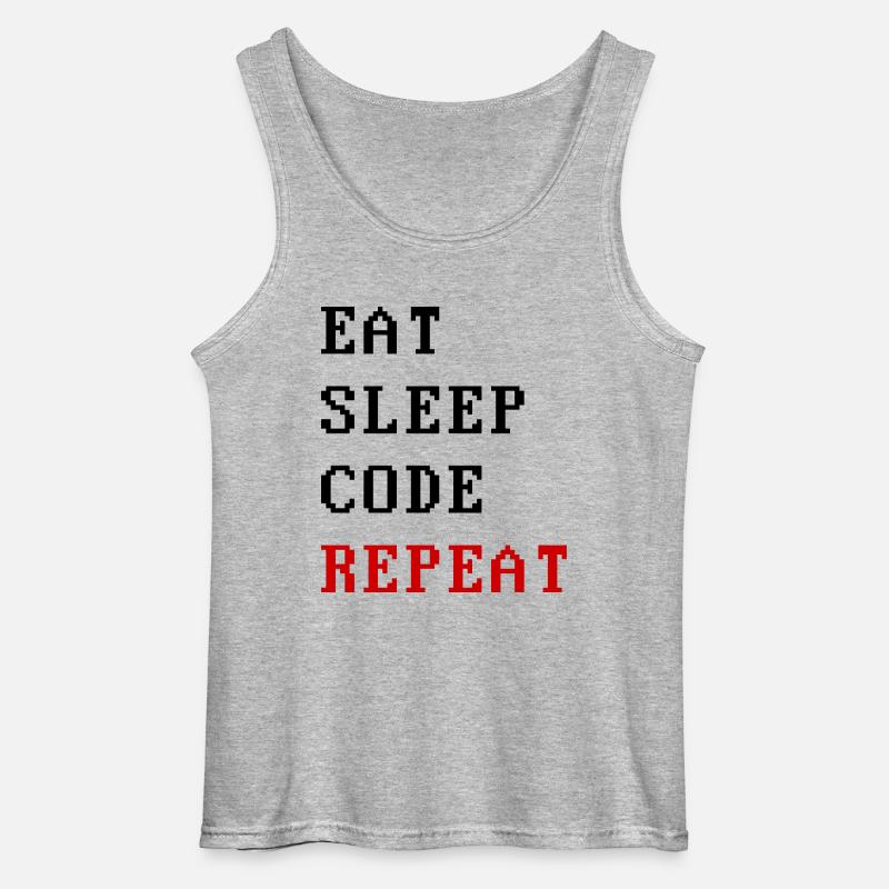 eat sleep code repeat - Gildan Männer Tank Top - Grau meliert