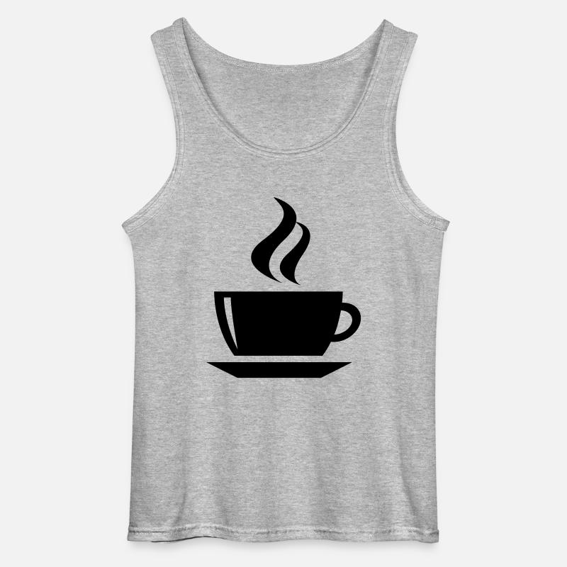 coffee cup tea cafe - Gildan Männer Tank Top - Grau meliert