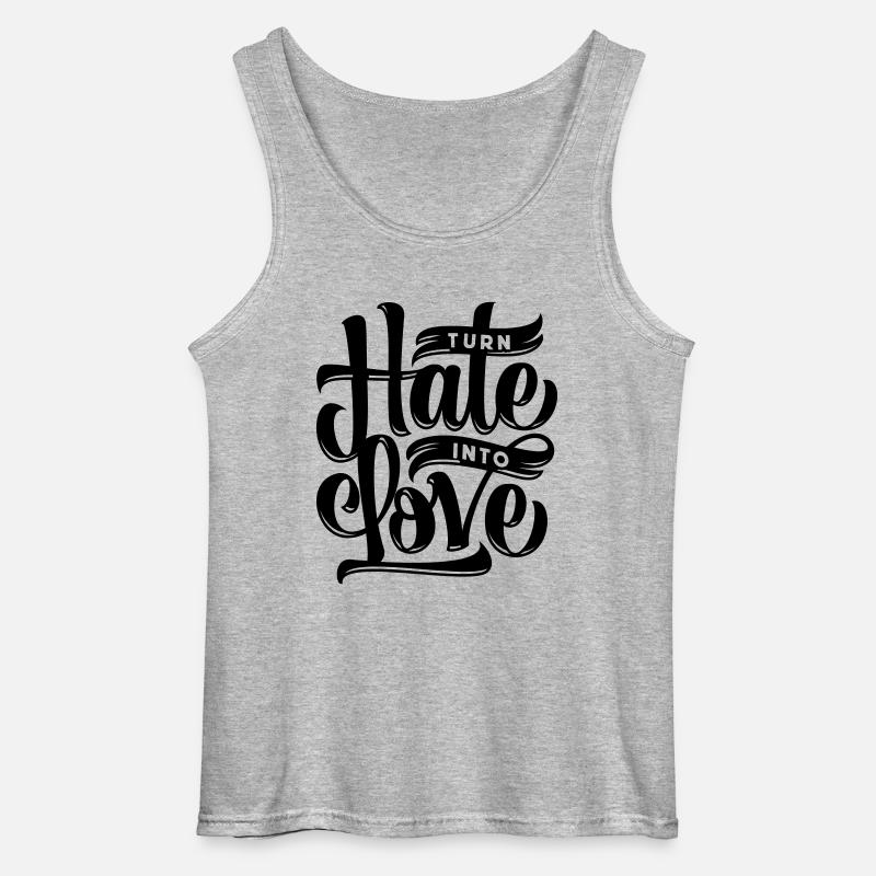 Turn Hate Into Love - Gildan Männer Tank Top - Grau meliert