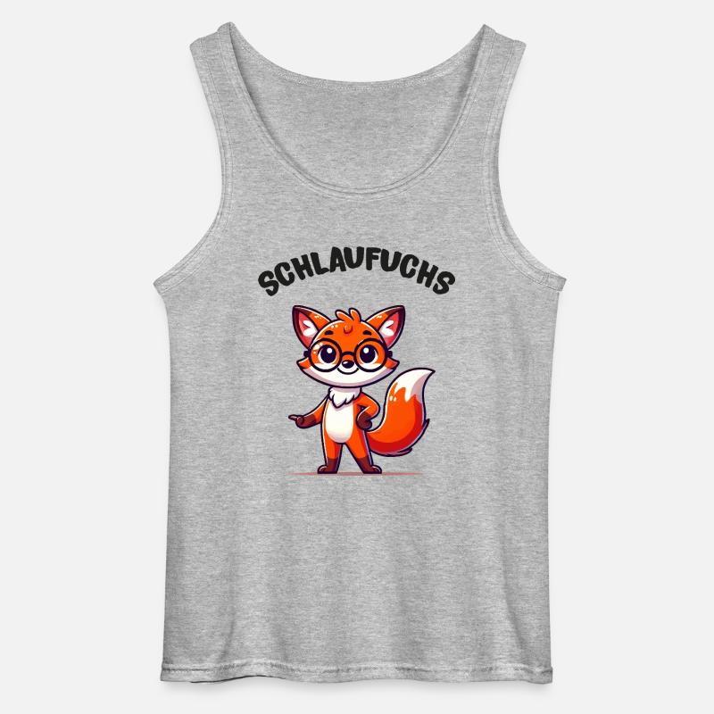 fuchs schlau - Gildan Männer Tank Top - Grau meliert