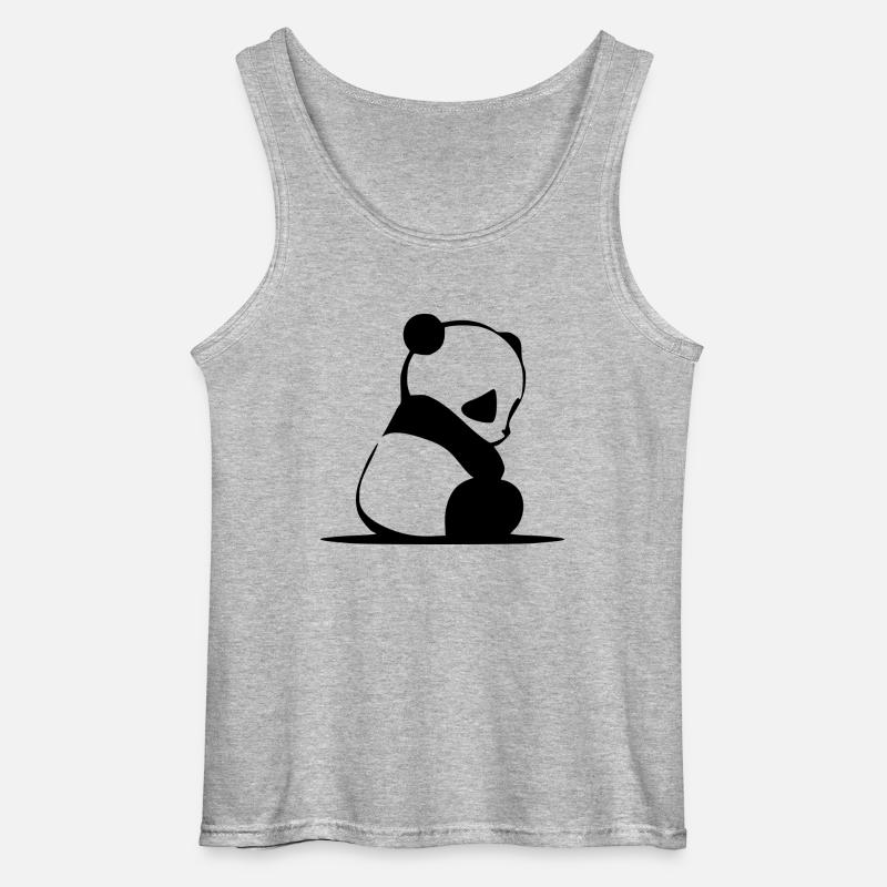 Panda - Gildan Männer Tank Top - Grau meliert