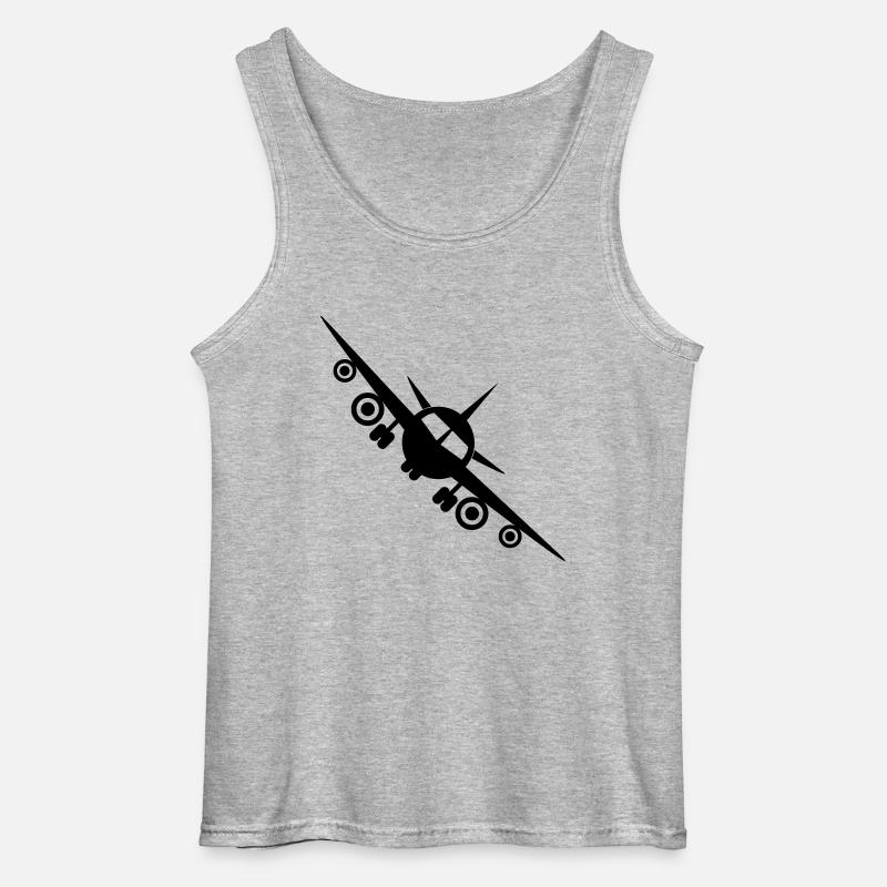 Flugzeug - Fliegen - Gildan Männer Tank Top - Grau meliert