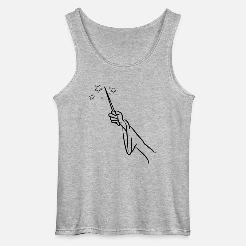 zauberer Zauberstab - Gildan Männer Tank Top - Grau meliert