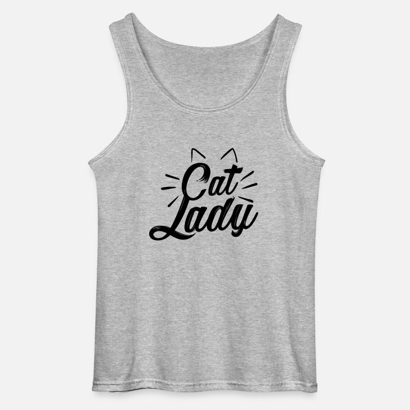 Katzen Dame Geschenk Idee - Gildan Männer Tank Top - Grau meliert