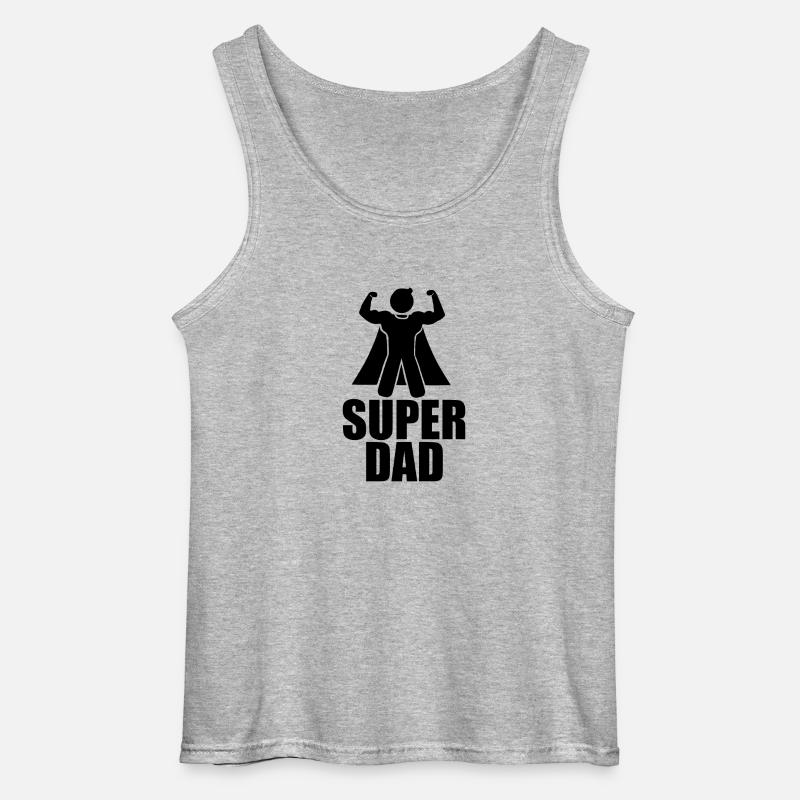 "SUPER DAD" Tshirt - Geschenkidee - Gildan Männer Tank Top - Grau meliert