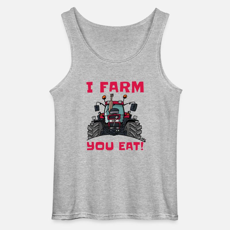 Ich Bauernhofs Fall essen - Gildan Männer Tank Top - Grau meliert