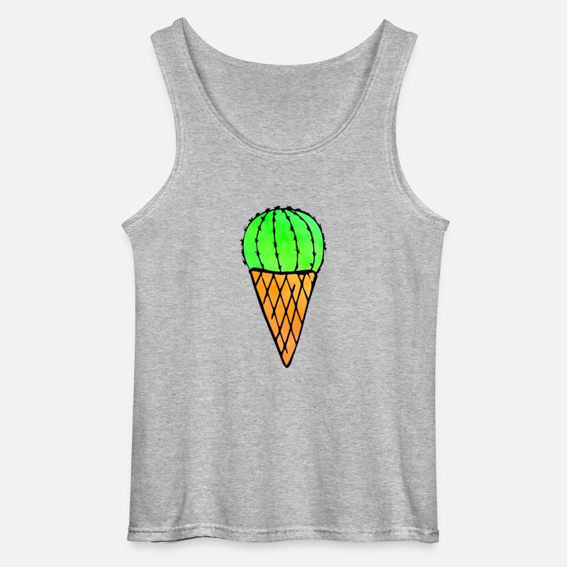 Cactus Ice Cream - Gildan Männer Tank Top - Grau meliert
