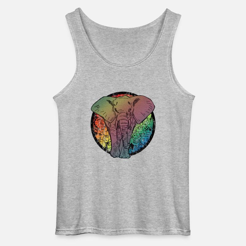 Elefant Comic - Gildan Männer Tank Top - Grau meliert
