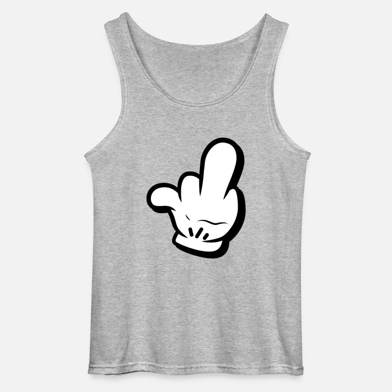 Mittelfinger Comic Style - Gildan Männer Tank Top - Grau meliert