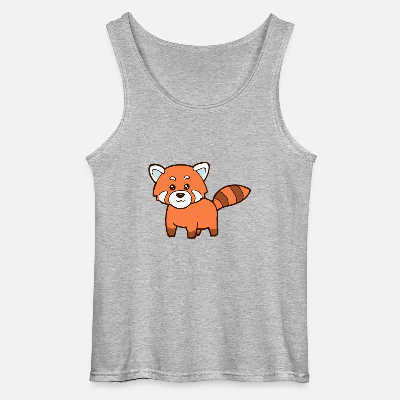 Roter Panda - Gildan Männer Tank Top - Grau meliert