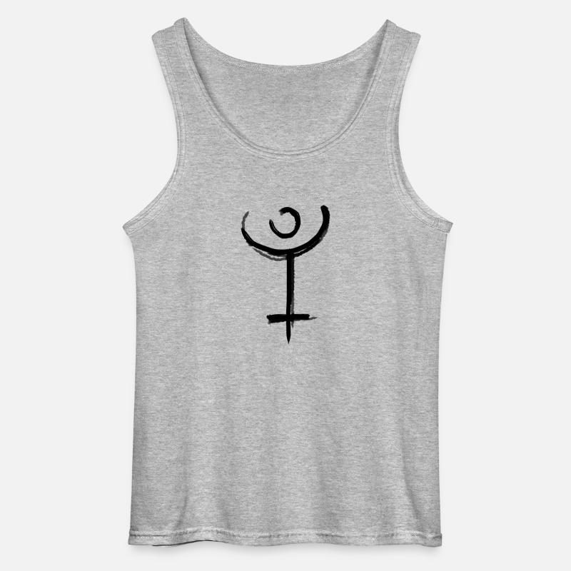 Pluto Astrologie Symbol - Gildan Männer Tank Top - Grau meliert