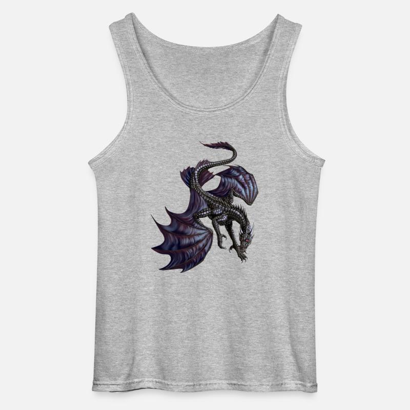 Schwarzer Drache - Gildan Männer Tank Top - Grau meliert