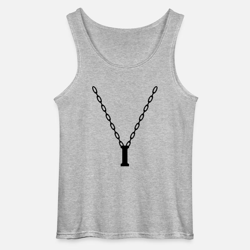Initial chain letters I - Gildan Men’s Tank Top - sports grey