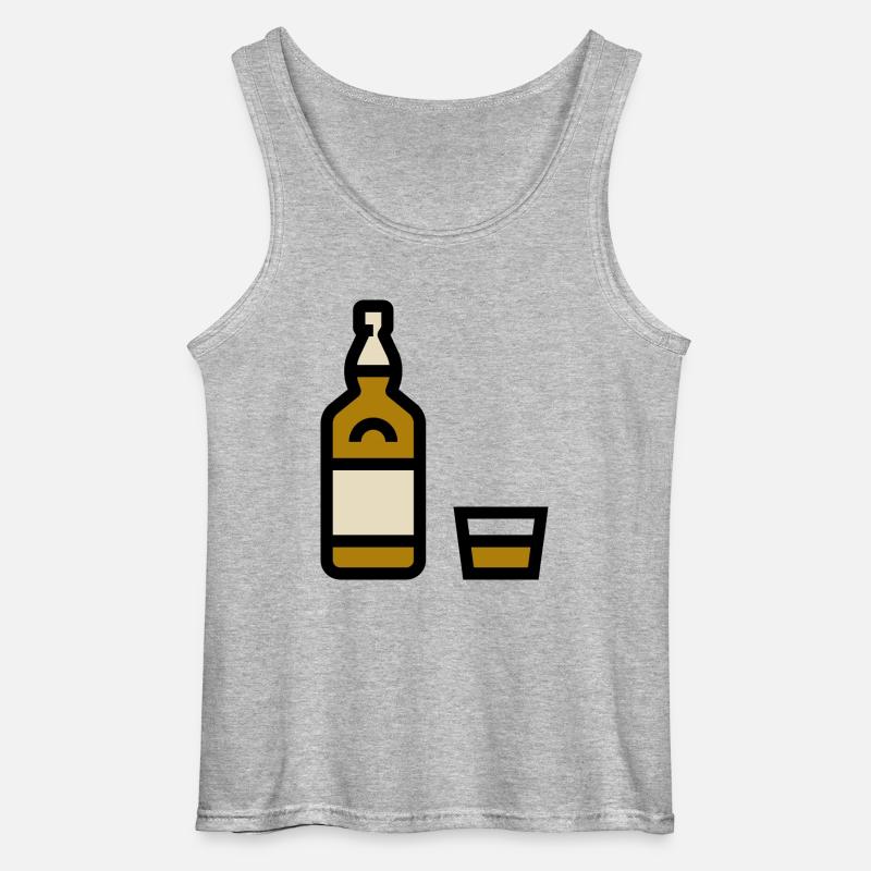 Whiskyflasche, Whiskeyflasche - Gildan Männer Tank Top - Grau meliert