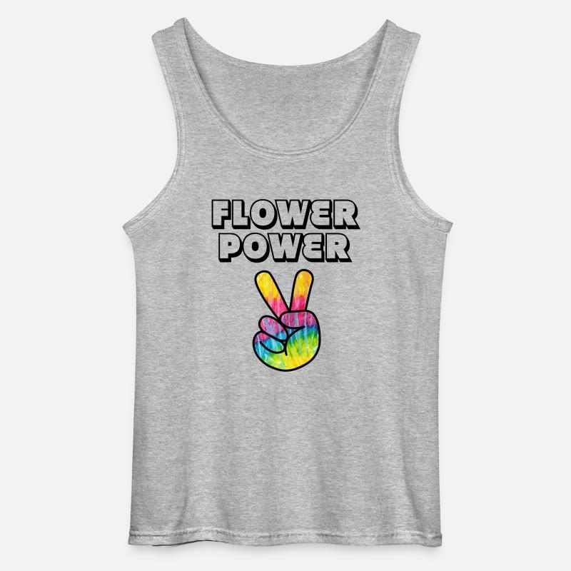 Flower Power - Gildan tanktop til mænd - gråmeleret