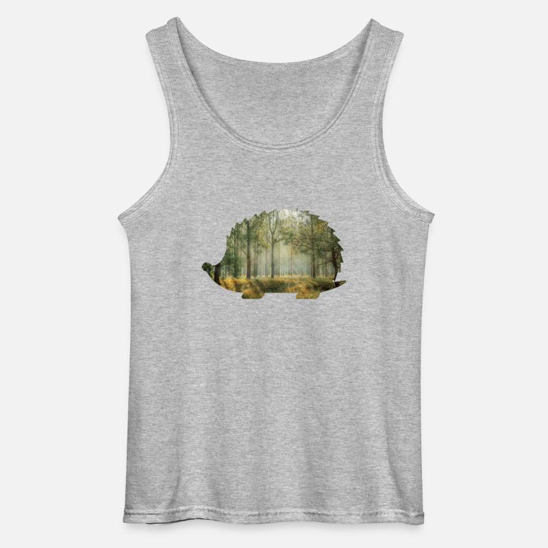 wald 9 igel mit wald - Gildan Männer Tank Top - Grau meliert