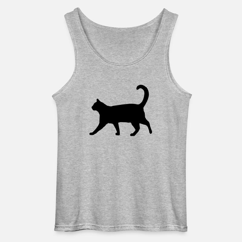 Katze. - Gildan Männer Tank Top - Grau meliert