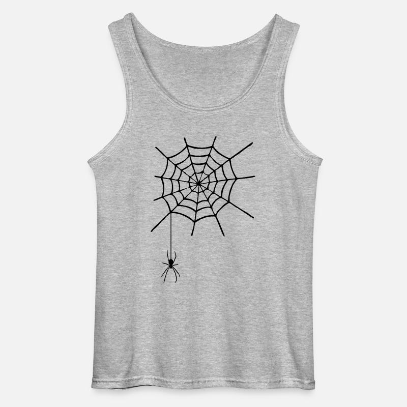 Spinnennetz mit Spinne - Gildan Männer Tank Top - Grau meliert