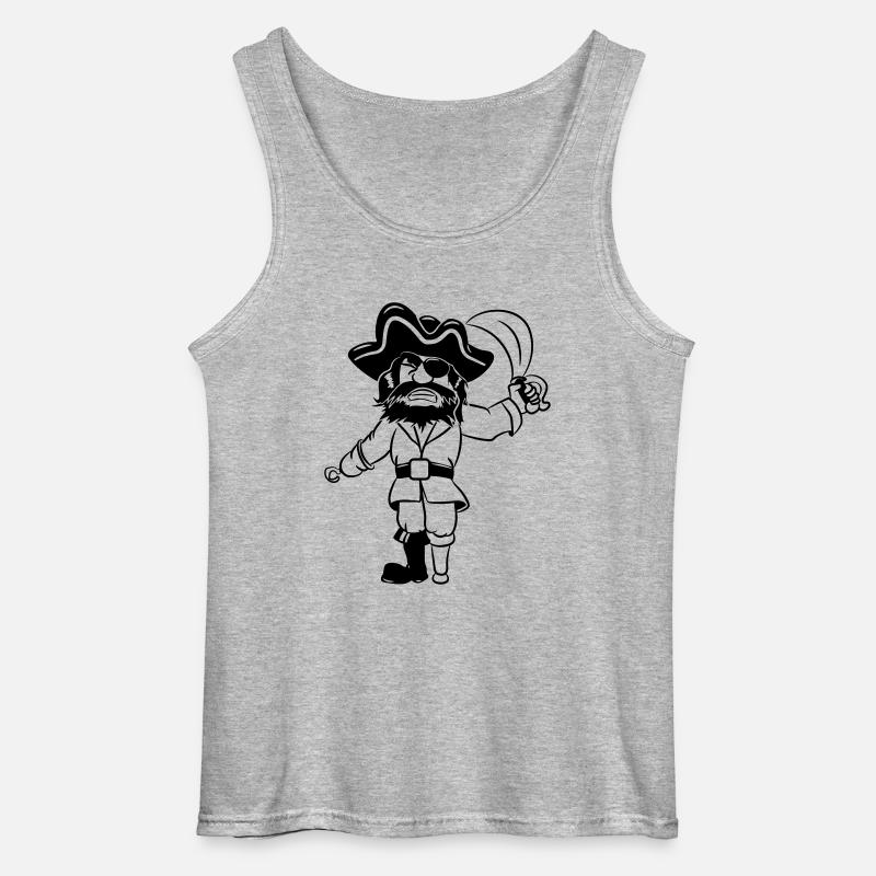 Pirat holzbein dreispitz degen - Gildan Männer Tank Top - Grau meliert