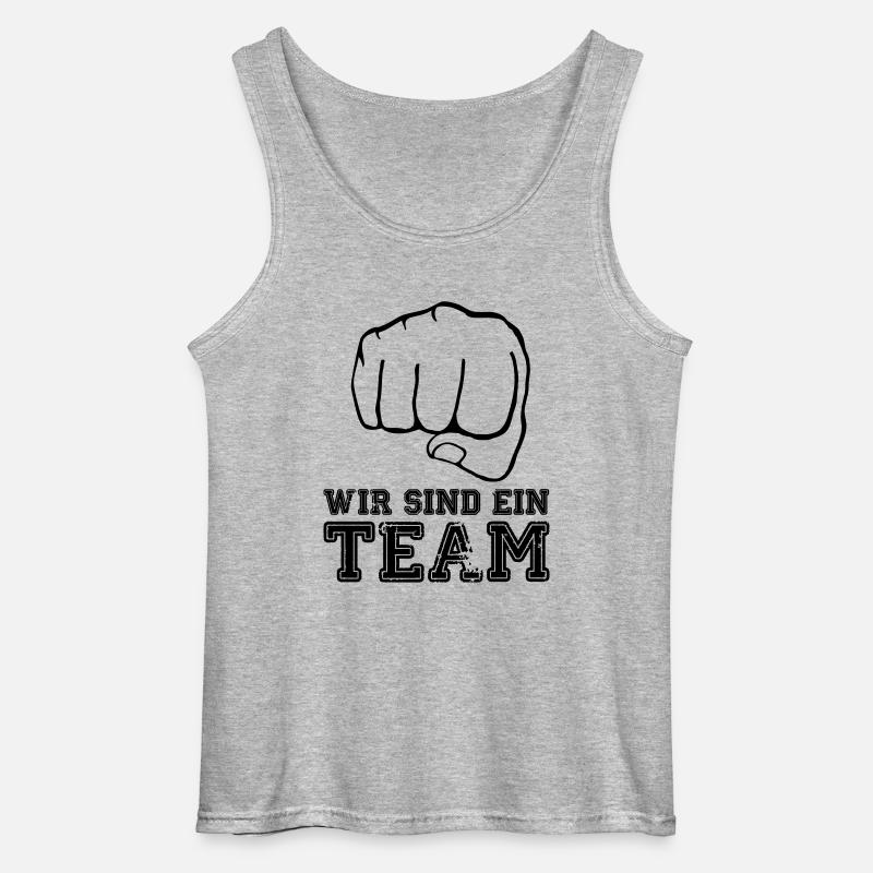 wir_sind_ein_team_faust - Gildan Männer Tank Top - Grau meliert