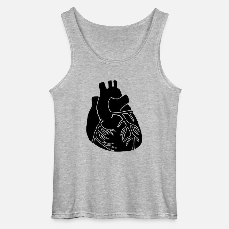 Herz - Gildan Männer Tank Top - Grau meliert