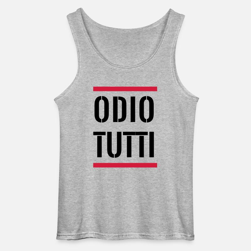 Ich hasse jeden - Gildan Männer Tank Top - Grau meliert