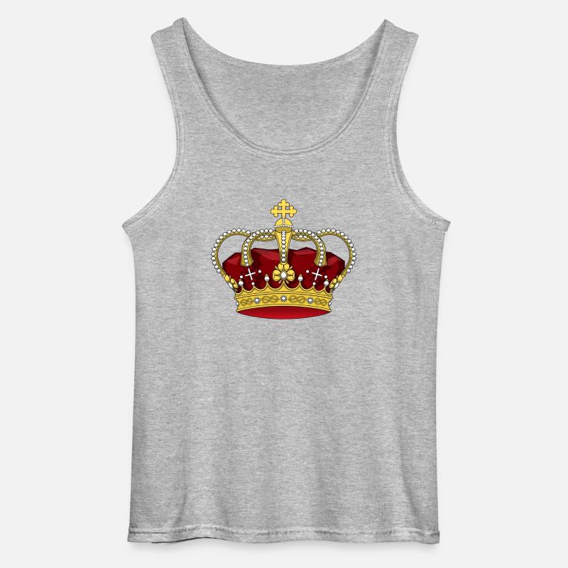 krone - Gildan Männer Tank Top - Grau meliert