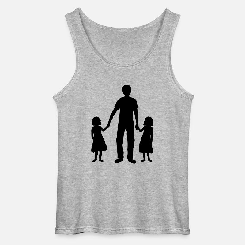 Vater 2 Töchter - Gildan Männer Tank Top - Grau meliert