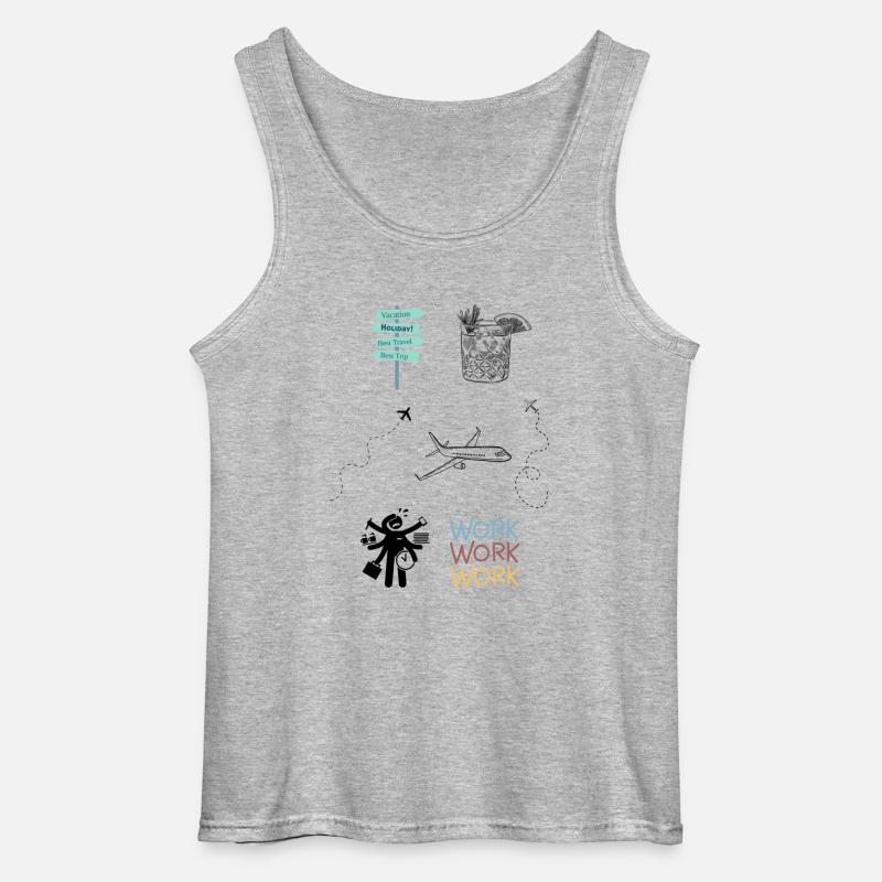Work vs. Vacation - Gildan Men’s Tank Top - sports grey