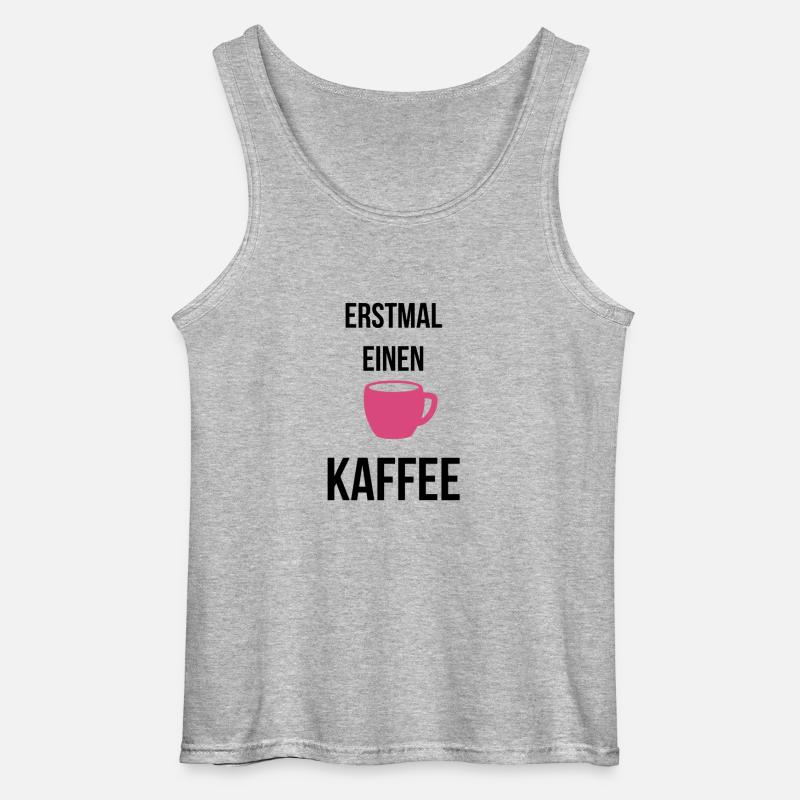 Erstmal einen Kaffee - Gildan Männer Tank Top - Grau meliert