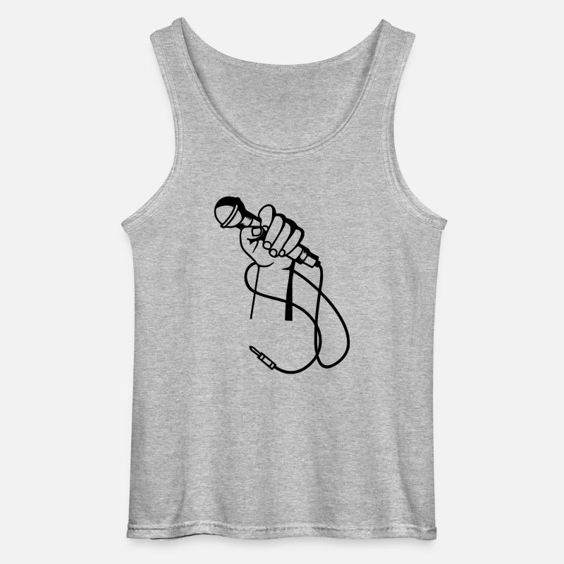 Micro Hand - Gildan Männer Tank Top - Grau meliert