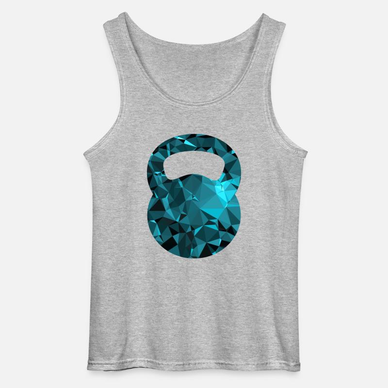 Kettlebell (Low Poly) - Gildan Männer Tank Top - Grau meliert