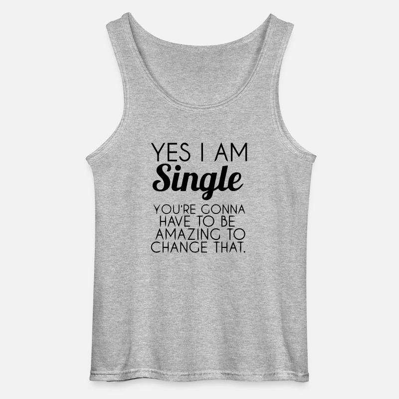 JA ICH BIN SINGLE - Gildan Männer Tank Top - Grau meliert
