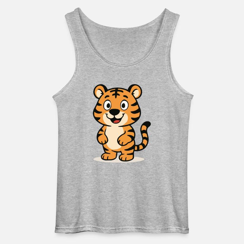 tiger comic - Gildan Männer Tank Top - Grau meliert