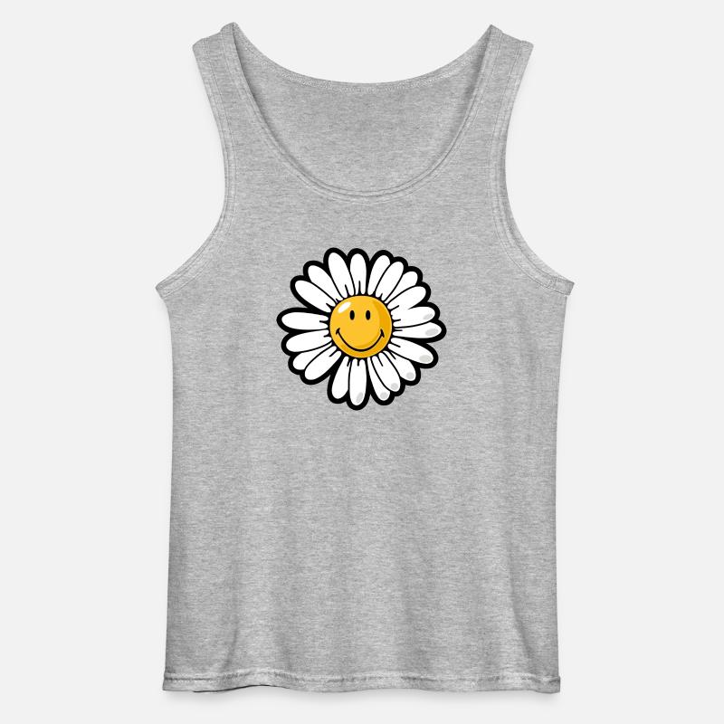 Smiley daisy - Canotta da uomo Gildan - grigio melange