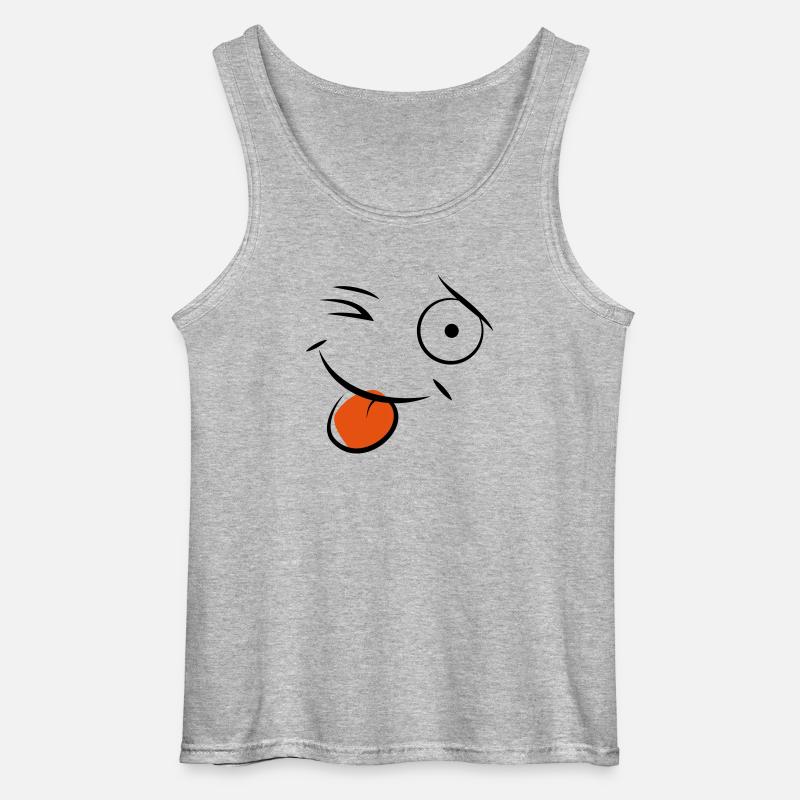 Smiley - Gildan Männer Tank Top - Grau meliert