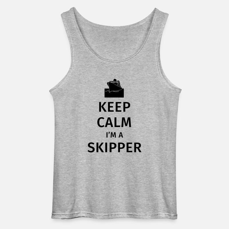 Keep Calm I'm a Skipper - Gildan Männer Tank Top - Grau meliert