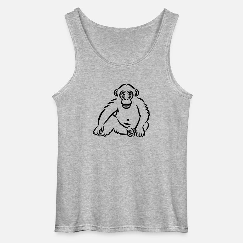 Affe - Gildan Männer Tank Top - Grau meliert