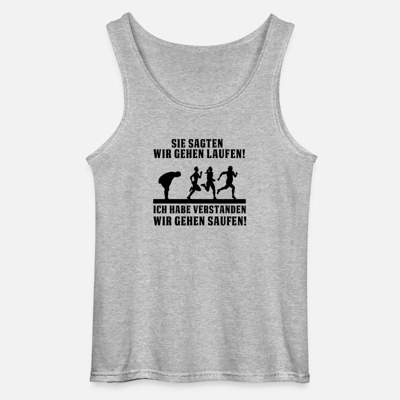 Saufen - Gildan Männer Tank Top - Grau meliert