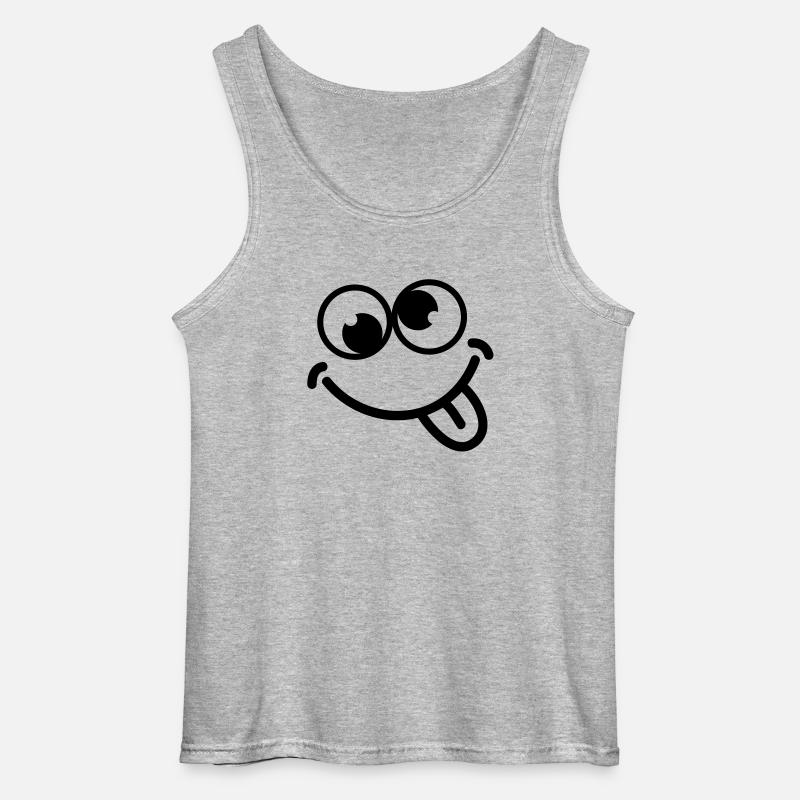 smiley_dumb_c1 - Gildan Männer Tank Top - Grau meliert