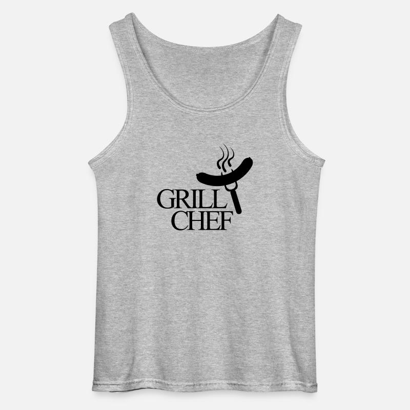 grillchef - Gildan tanktop til mænd - gråmeleret