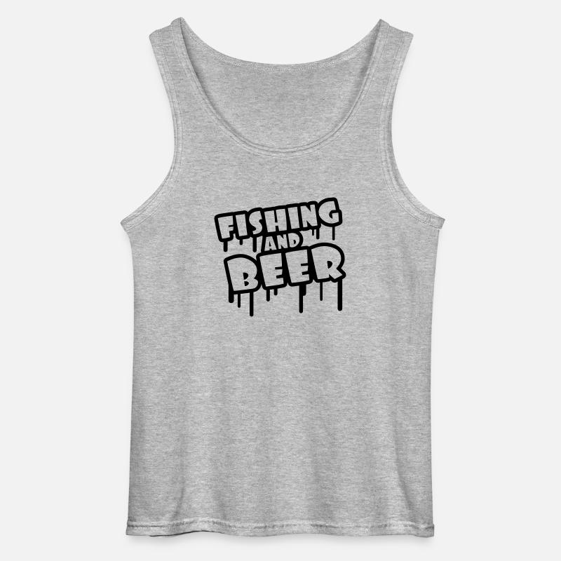 Fishing And Beer Graffiti - Gildan Männer Tank Top - Grau meliert