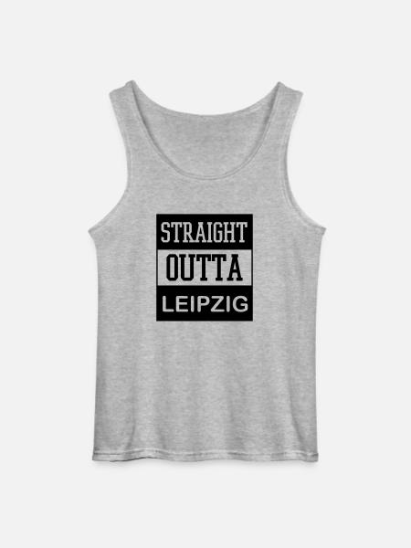 straight_outta_leipzig - Gildan Männer Tank Top - Grau meliert