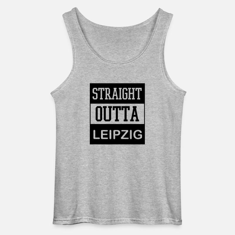 straight_outta_leipzig - Gildan Männer Tank Top - Grau meliert