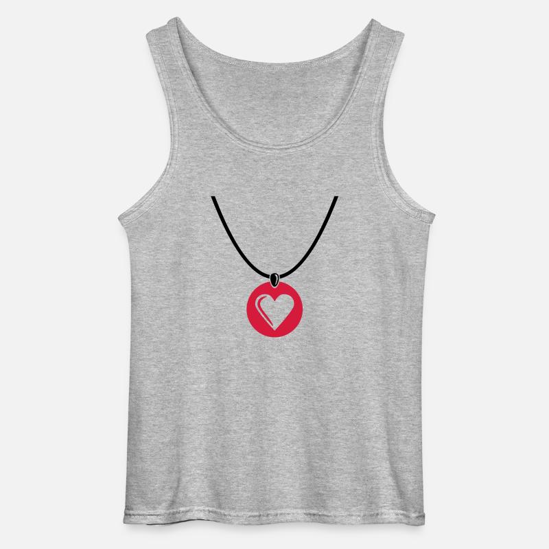 Halskette Herz - Gildan Männer Tank Top - Grau meliert
