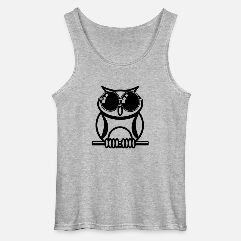 Eule Sonnenbrille - Gildan Männer Tank Top - Grau meliert
