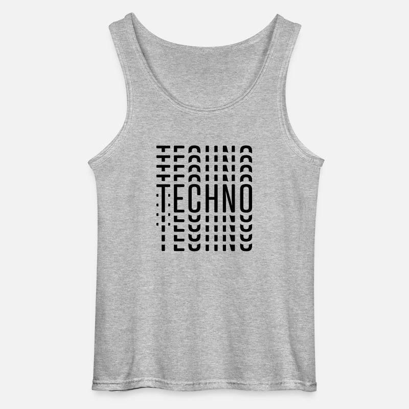 TECHNO TECHNO TECHNO - Gildan Männer Tank Top - Grau meliert