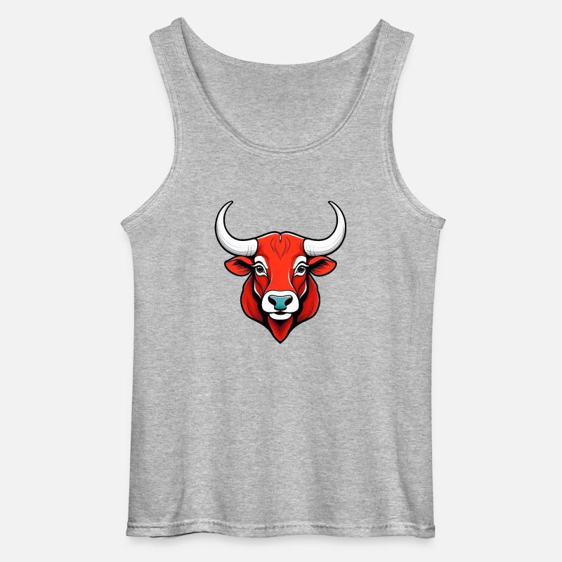 Mächtiger Stiergeist - Gildan Männer Tank Top - Grau meliert