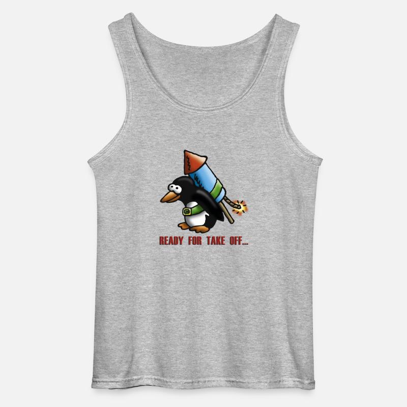 rocket_pinguin_e - Gildan Men’s Tank Top - sports grey