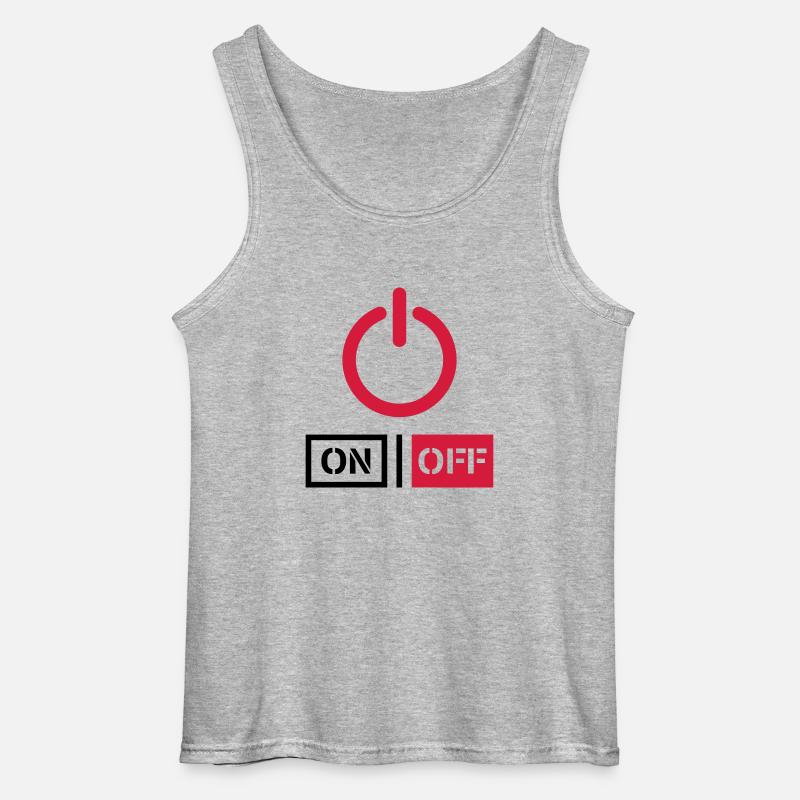 Off On Power Schalter Design - Gildan Männer Tank Top - Grau meliert